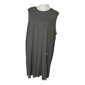J.Jill Wearever Womens‎ Tank Dress Dark Green Printed High Slit Stretch Size 3X